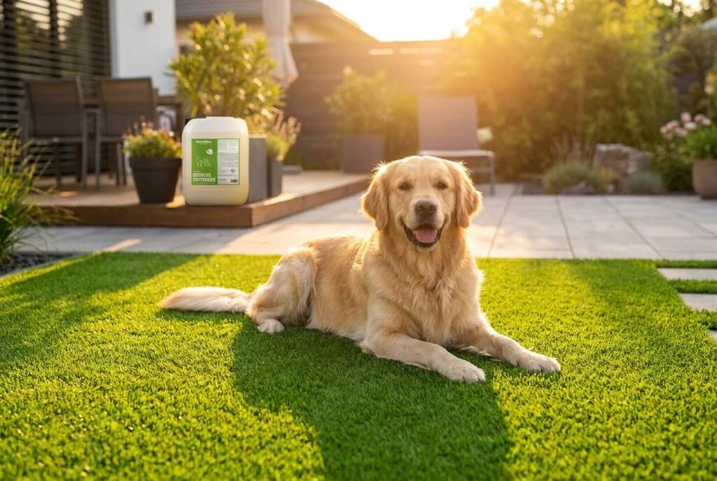 Čištění umělého trávníku od moči psů Bactodes (1)